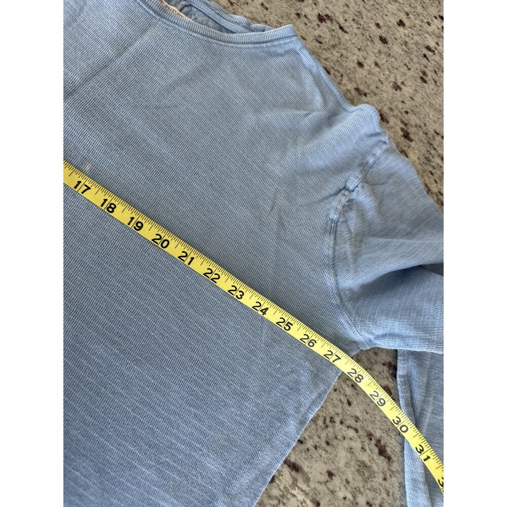 Free People We The Free Light Boho Blue Oversized Slouchy Relaxed Top Sz L - Picture 6 of 8